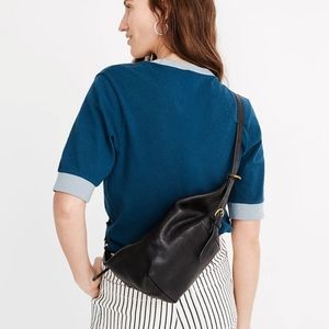 Madewell Black Leather Crossbody Sling Bag